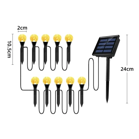 Солнечная гирлянда LED, черная, 15/20/30 светодиодов