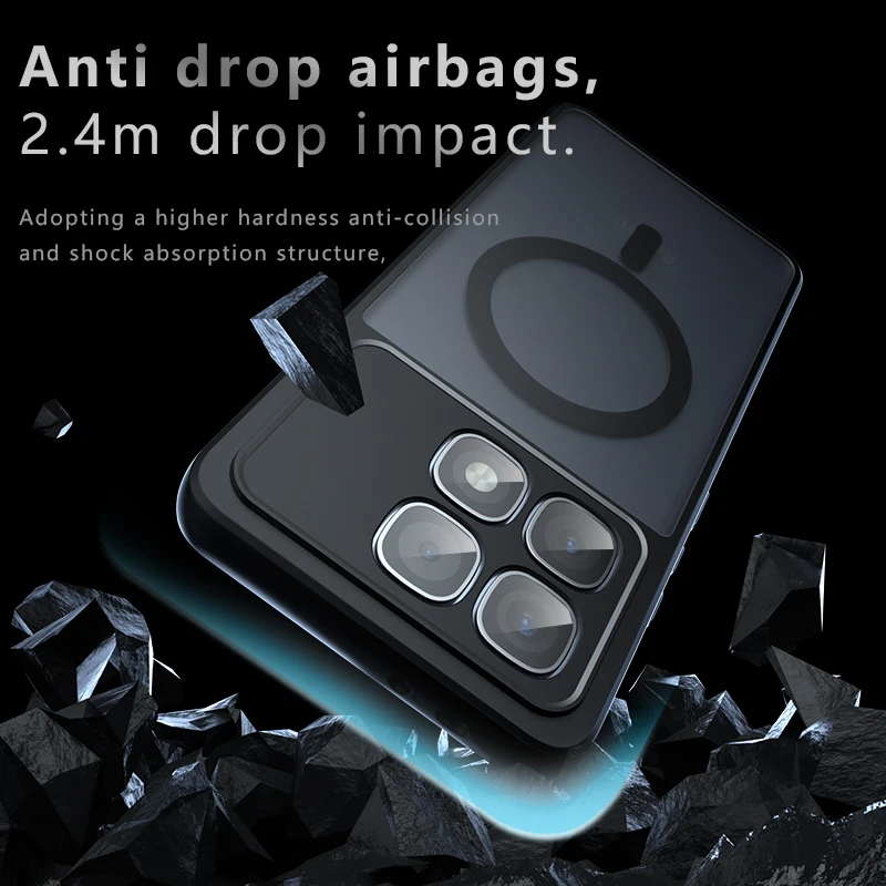 Чехол для Redmi K70 ультратонкий противоударный матовый чехол из поликарбоната и ТПУ