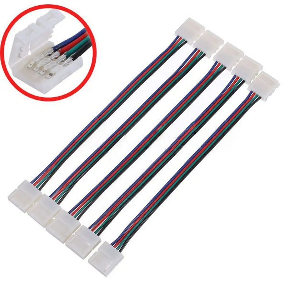 

Free shipping strip to strip 4pin RGB Connector 10mm PCB Adapter 15CM wire length For 5050 colorful RGB LED Strip light LED Tape