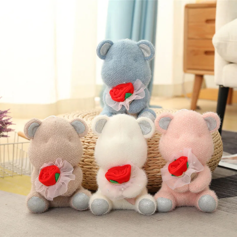 

Kawaii Teddy Bear Plush Furry Peluche Rose Zabawki Dla Dzieci Brinquedos Infantil Menina Stitch Gift Stuffed Toys for Girls