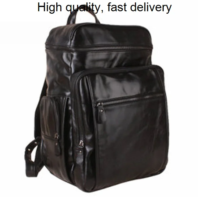 

Oil Fashion Waxed 100% Genuine Leather Backpack men Backpack real leather School Backpack school bag male travel rucksack