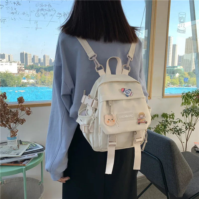 

Small Square Bag High Capacity Waterproof Cute Nylon Fashion Casual New Simple Women's Backpack School Girl's Crossbody Bag