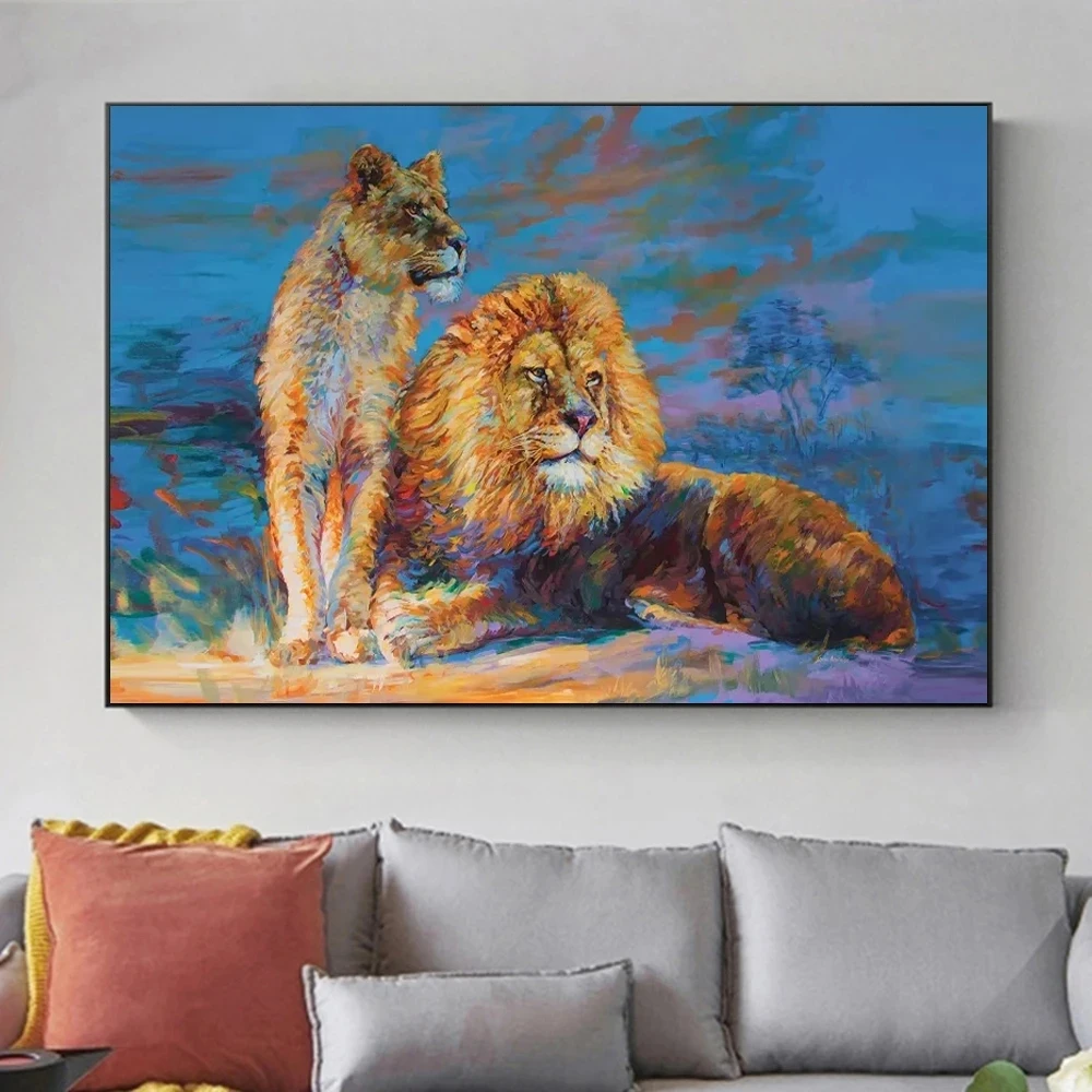 

Современное Животное Искусство дикие львы Картина на холсте настенные художественные плакаты и печать настенные картины для гостиной домашний декор
