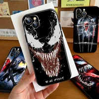 marvel spiderman venom phone case for iphone 13 12 11 pro max 12 13 mini x xr xs max 6 6s 7 8 plus soft coque funda black