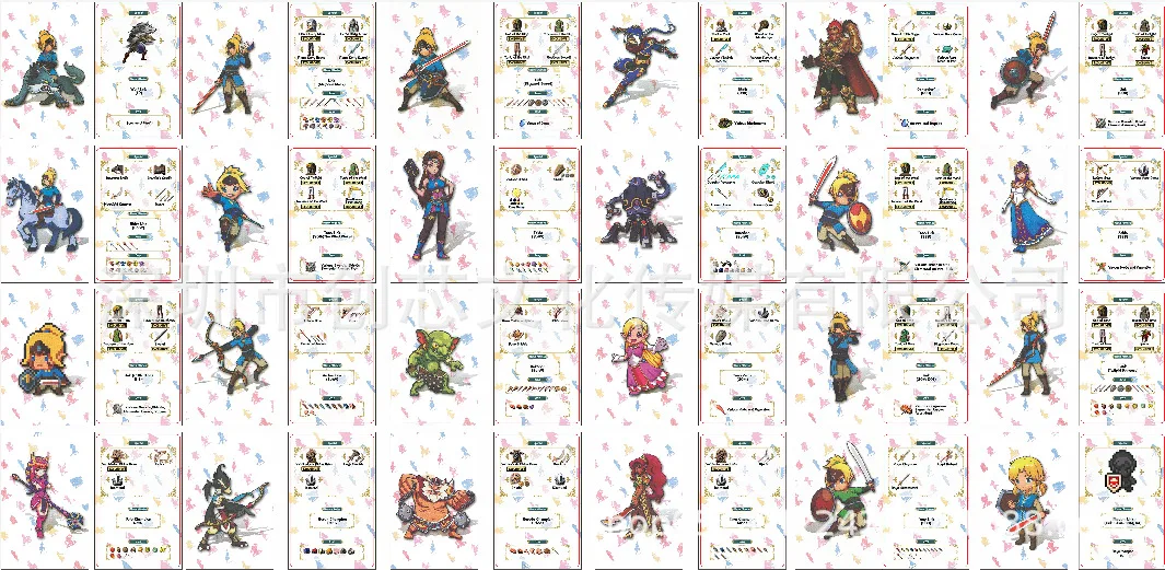 

Spot Goods The Legend of Zelda Breath of the Wild Amiibo Casselda Amiibo Card with Equipment Picture on the Back