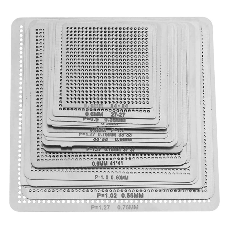 

NEW-27Pcs Universal Direct BGA Heating Stencil Reballing Support Stencil Holder Template Heated Fixture For SMT SMD Chips