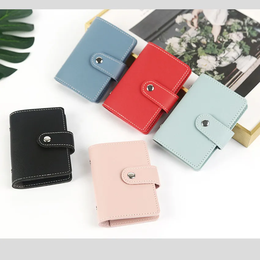 

New Card Holder 2022 Anti-theft ID Credit card bag Women 26 Cards Slim PU Leather Pocket Case Purse Wallet for Men Female