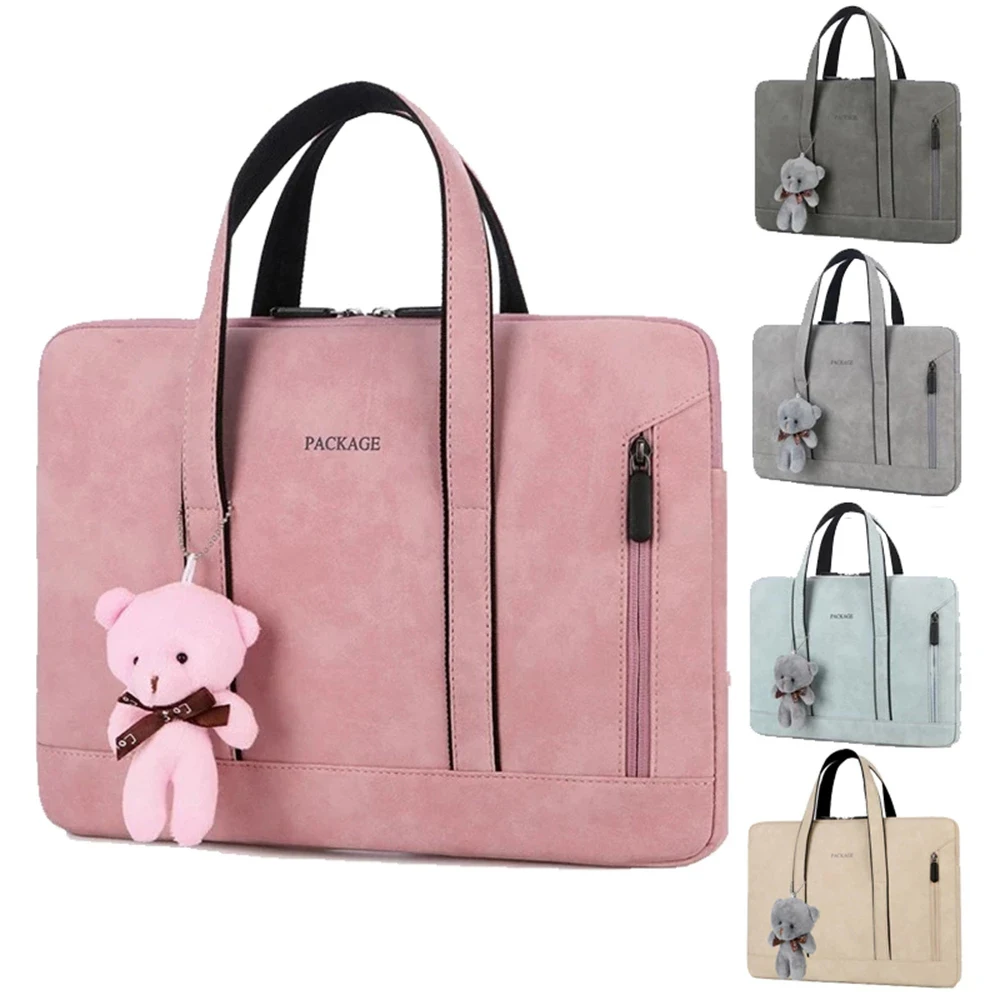 

Laptop Bag 13 14 15 15.6 inch Handbag Women Notebook Bag For Macbook Pro Air 13 Case Xiaomi Asus PU Leather Luxury Computer Bag