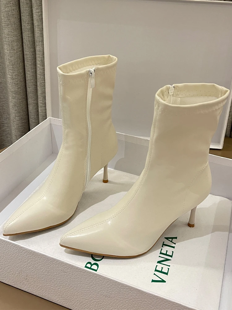 Женские ботильоны на высоком каблуке новинка зимы 2022 ботинки челси модные