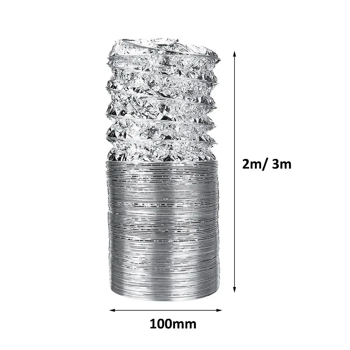 2/3 м 4 дюйма 100 мм трубка для вентилятора из ПВХ алюминиевая шланг вентиляции