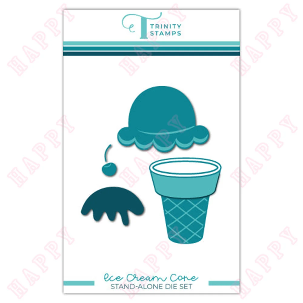

2022 Summer Items Ice Cream Cone Die Set Scrapbook Diary Decoration Template Paper Craft Make Embossing Diy Greeting Card Mould