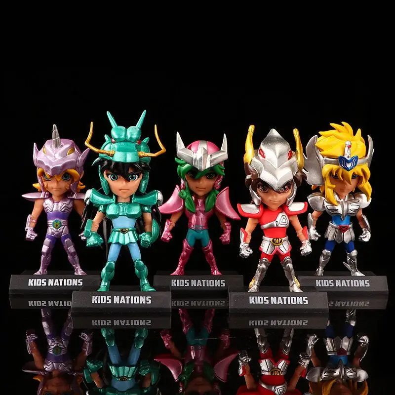 

5pcs/Set 10cm Anime Saint Seiya Knights of the Zodiac Hagen Ennestu Shiryu PVC Action Figure Mini Model Toys Dolls Brinquedos