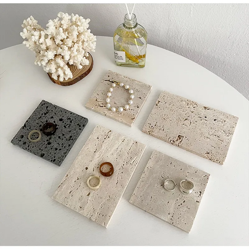 

Поддон из натурального камня в виде пещеры, подставка для демонстрации ювелирных изделий, художественное настольное украшение, теплоизоля...