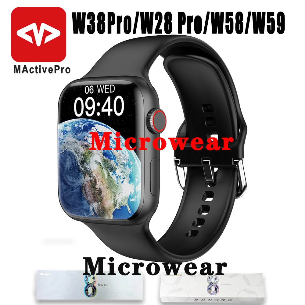 

Умные часы серии 8 W58 W59 W38 W28 Pro, умные часы для мужчин и женщин, Водонепроницаемый BT монитор сердечного ритма, IWO для Apple Android