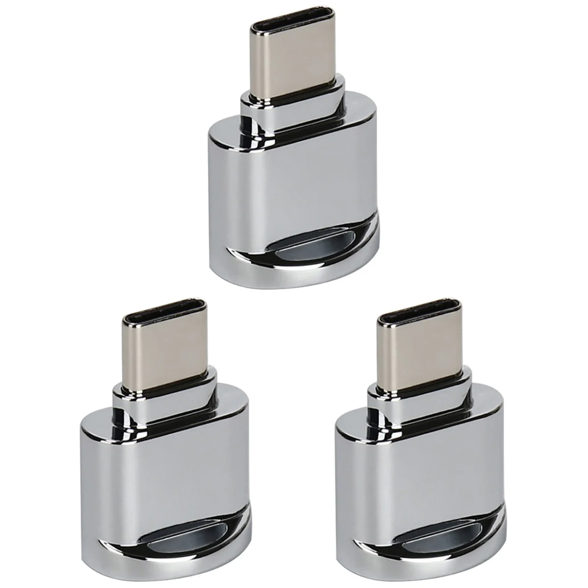 

3pcs Type-C Adapter USB3.1 Type-C Reader Mobile Tablet PC Connector U-disk Converter Silver Color