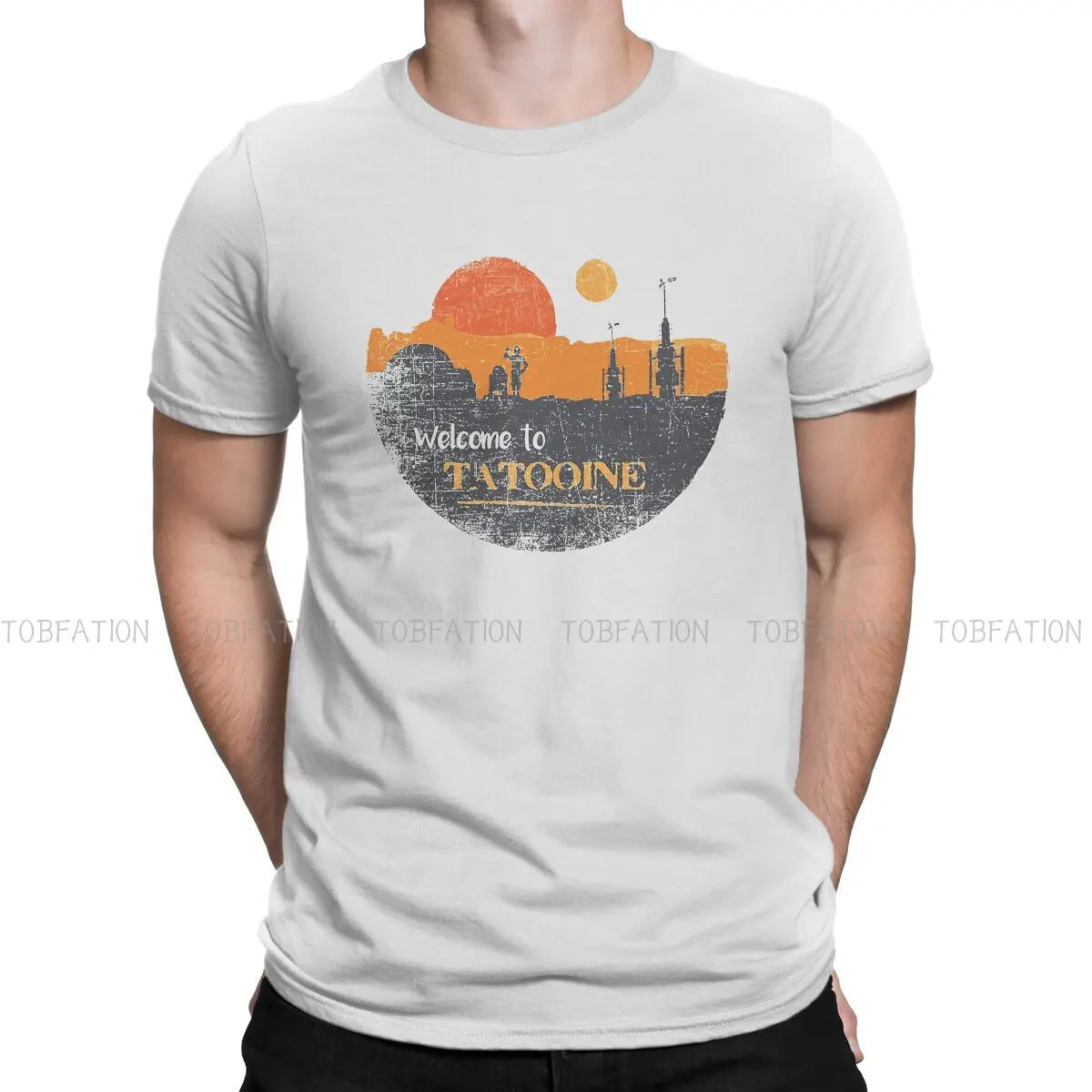 

Классическая Уникальная футболка Disney в стиле ретро Tatooine, футболка для отдыха, новинка для мужчин, женщин и мужчин