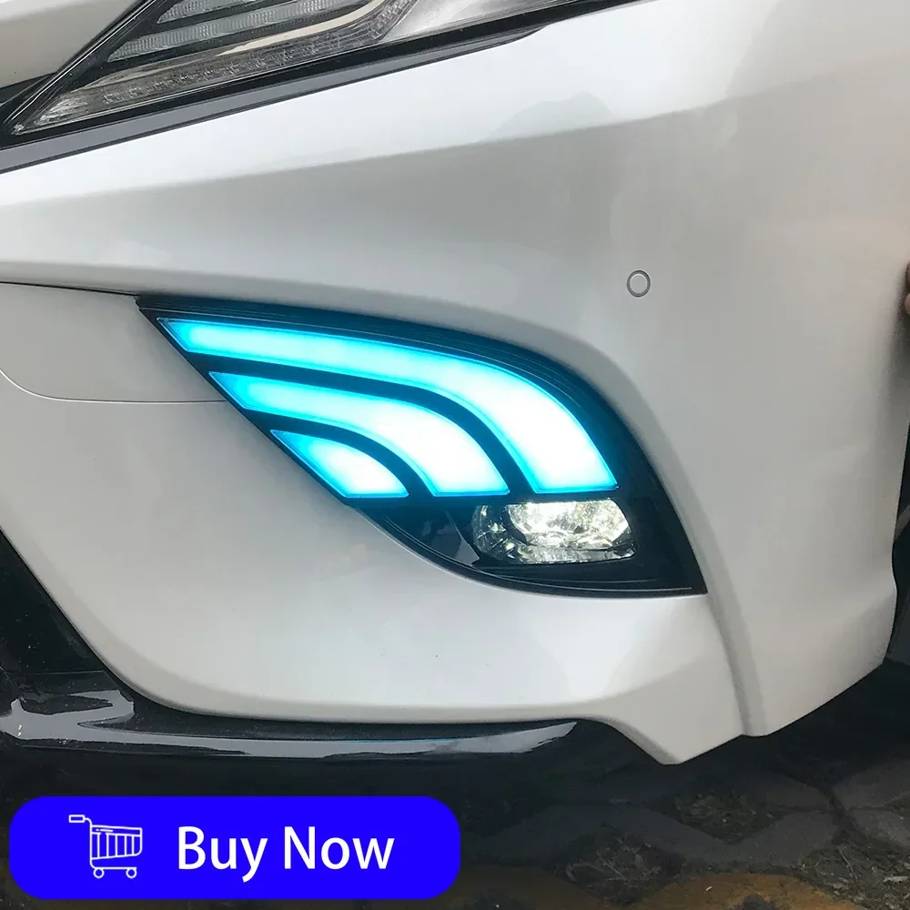 Для Toyota Camry 2018-2019 передний бампер обновленный светодиодный динамический дневный
