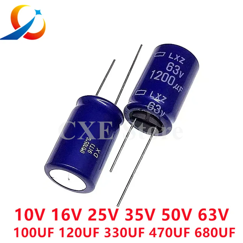 10 шт. LXZ В 25 35 63 100 мкФ 120 330 470 680 1000 1800 высокочастотные электролитические