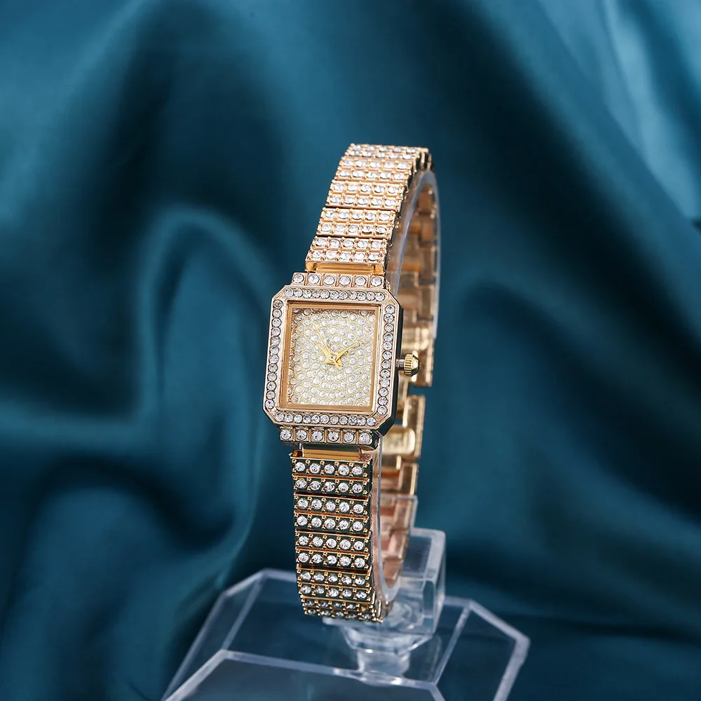 

Square Diamond Women Watches Simple Temperament Alloy Thin Strap Ladies Quartz Wristwatches New Fashion Bracelet