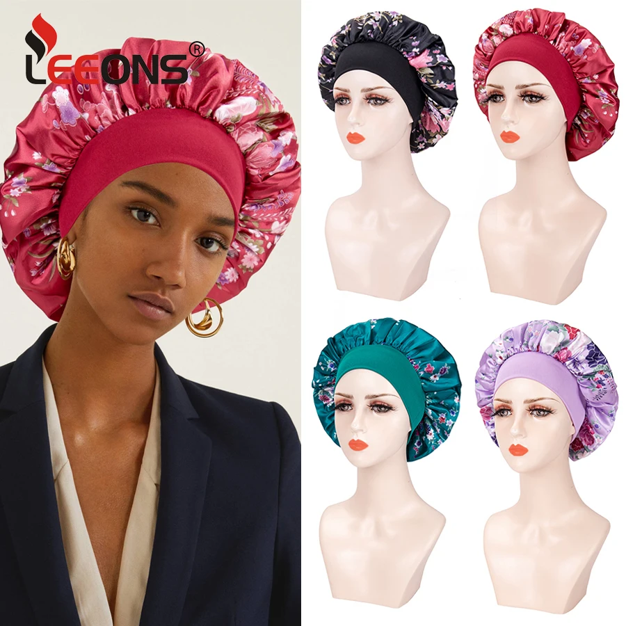 

Soft Wide Elastic Band Satin Bonnet Silk Hair Bonnet For Sleeping Satin Hair For Women Silk Bonnet Hair Bonnet For Natural Hair
