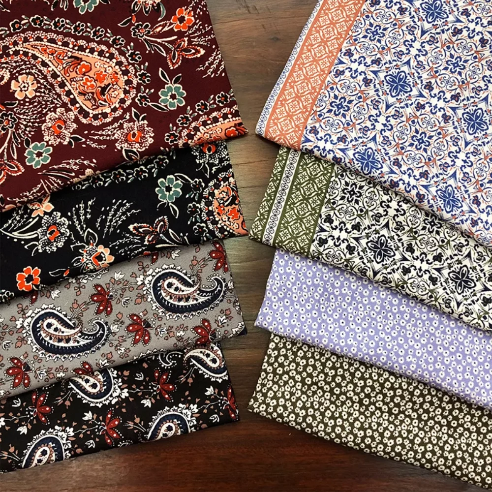 

100% Artificial Cotton Vintage Paisley Printed Dress Clothing Fabric By The Yard Can Be Graphic Customization Quilting Fabric