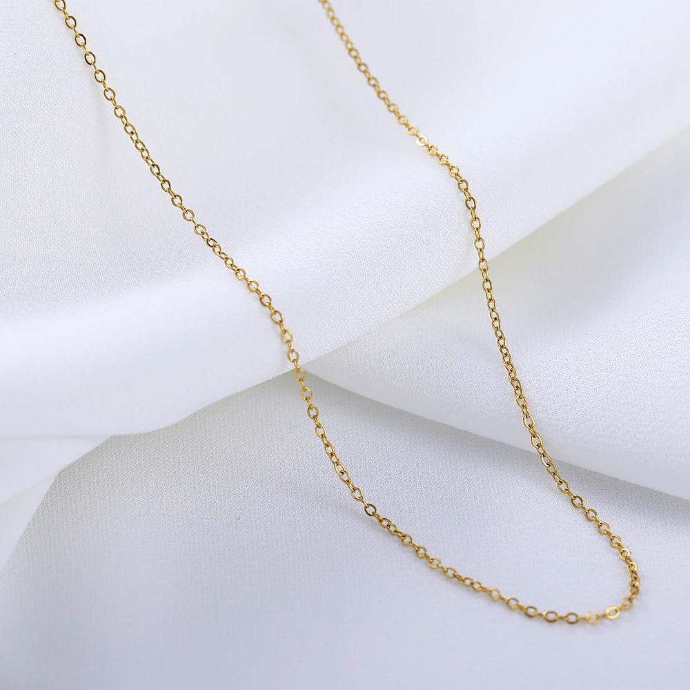 

O-chain Stainless Steel Link Necklace for Women Gold Color Plated Collares 55cm Adjustable Lobster Clasp Fashion Jewelry 2022