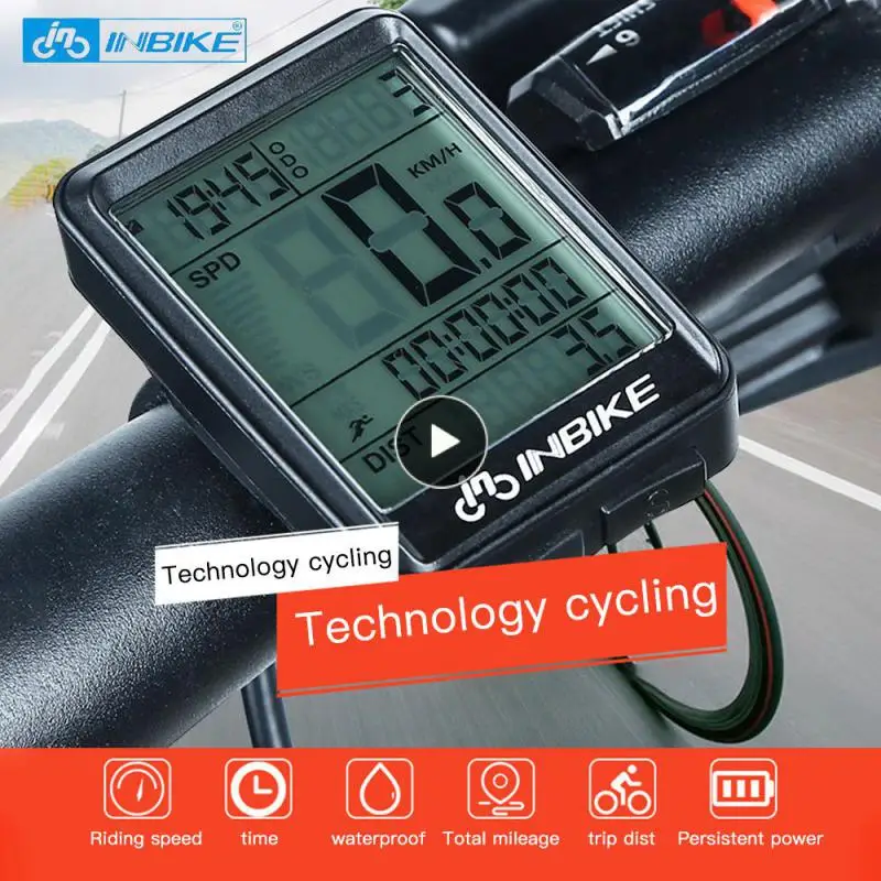 

INBIKE Waterproof Bicycle Computer Wireless Bike Counter MTB Road Bike Cycling Odometer Stopwatch Speedometer LED Digital Rate