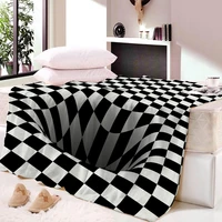 illusion 3d printed fleece blanket bed throw soft cartoon printed bedspread bedspread sofa blanket