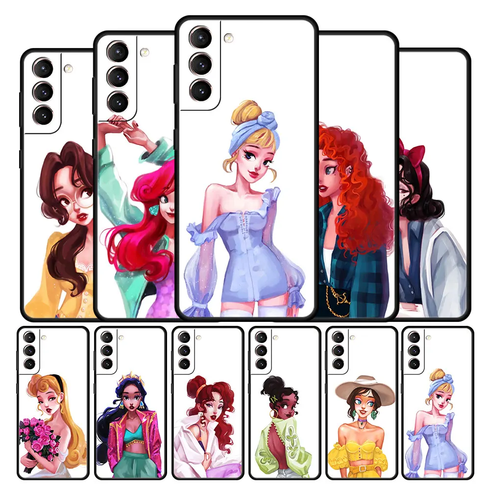 

Case Cover for Samsung Galaxy Note 10 20 8 9 10+ Ultra M23 M31 M31s M32 M33 M51 M52 5G Soft Capa Black Disney Characters Drawing