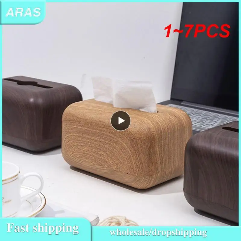

Японская коробка для салфеток, держатель для хранения салфеток, деревянная крышка, контейнер для туалетной бумаги из АБС-пластика, простой стильный домашний стол для автомобиля, 1 ~ 7 шт.