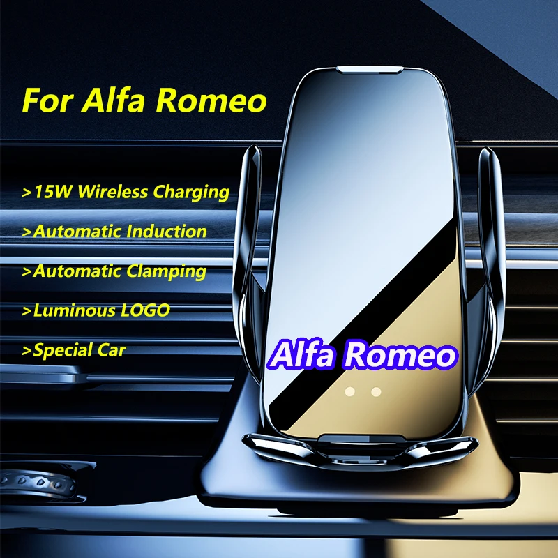 

For Alfa Romeo Giulia Coupe Stelvlo SUV 15W Mobile Phone IQ Wireless Charging Bracket