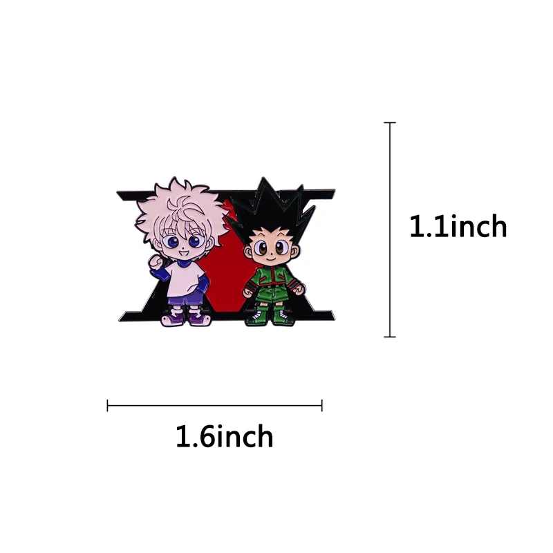 Hunter X Killua and Gon эмалированная булавка брошка мультфильм Badge аксессуары для друга Gift