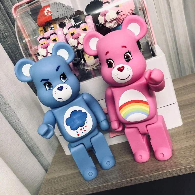 

Bearbricklys400%Rainbow Rainy Violent Bear Building Block Bear Trend Doll Doll Hand-made Model Decoration