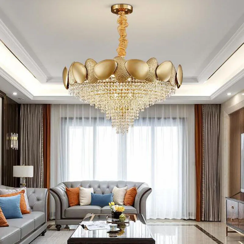 

Modern LED Ceiling Chandelier Luxury Oval Crystal Living Room Chandelier Lighting Cristal Hanging Light Fixture for Dining Room