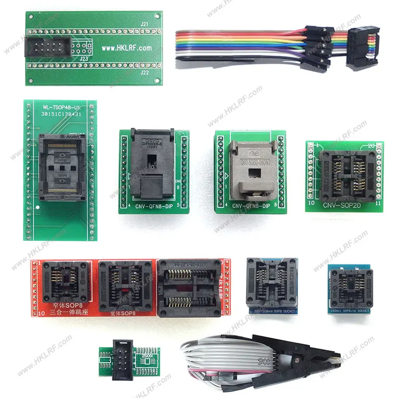 Фото Полный комплект программатора SVOD 4 SPI VER-4 SVOD4 Project Programmer +22 адаптера ZIF BGA128 ZIF TQFP128p Debug + кабель EFI Ribbon №4