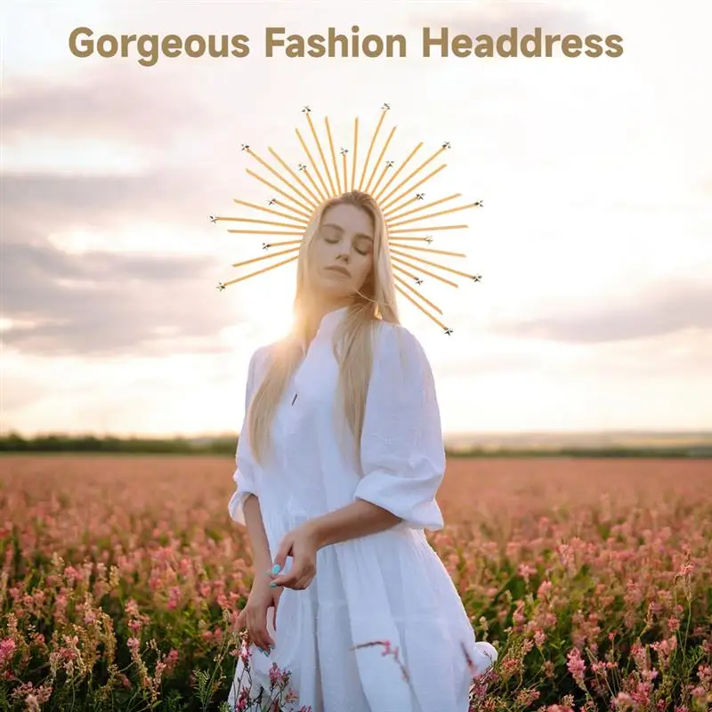 Женская повязка на голову Halo Crown золотая звезда Дева Мария головной убор молнии