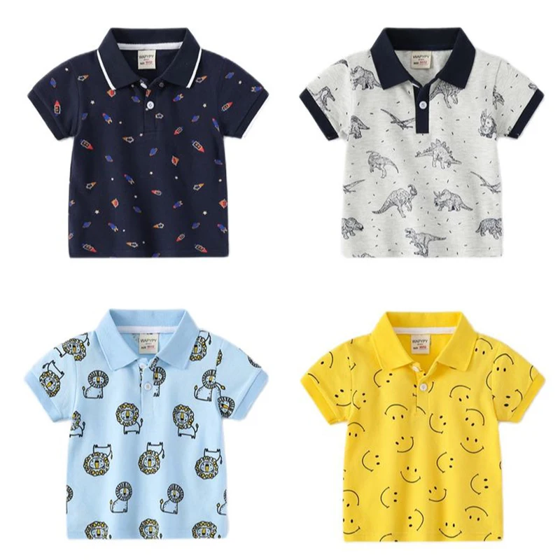 

Boys Short-sleeved Polo Shirt 2-8Y Kids Summer T-shirt Children's Clothing Baby Print Top