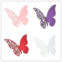 50pcs butterfly laser cut table mark wine glass name place cards flower guest seats wedding birthday baby shower party supplies