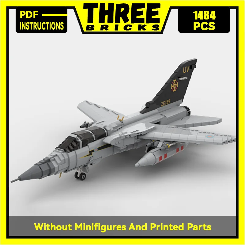 

Military Series Moc Building Blocks 1:35 Scale Panavia Tornado ADV F.3 Model Aircraft Bricks DIY Assembly Fighter Toys For Kids