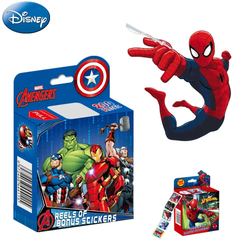 

Anime Sticker Spiderman 200Pcs/Box Marvel Stickers Removable Cartoon Iron Man Sticker Kids Boys Children Toys Christmars Gifts