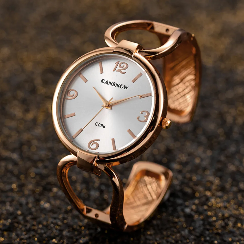 

Gold Women's Watches Elegant Bracelet Bangle Ultra-thin Simple Style Ladies Quartz Wristwatches Dresses Clock Gift zegarek damsk