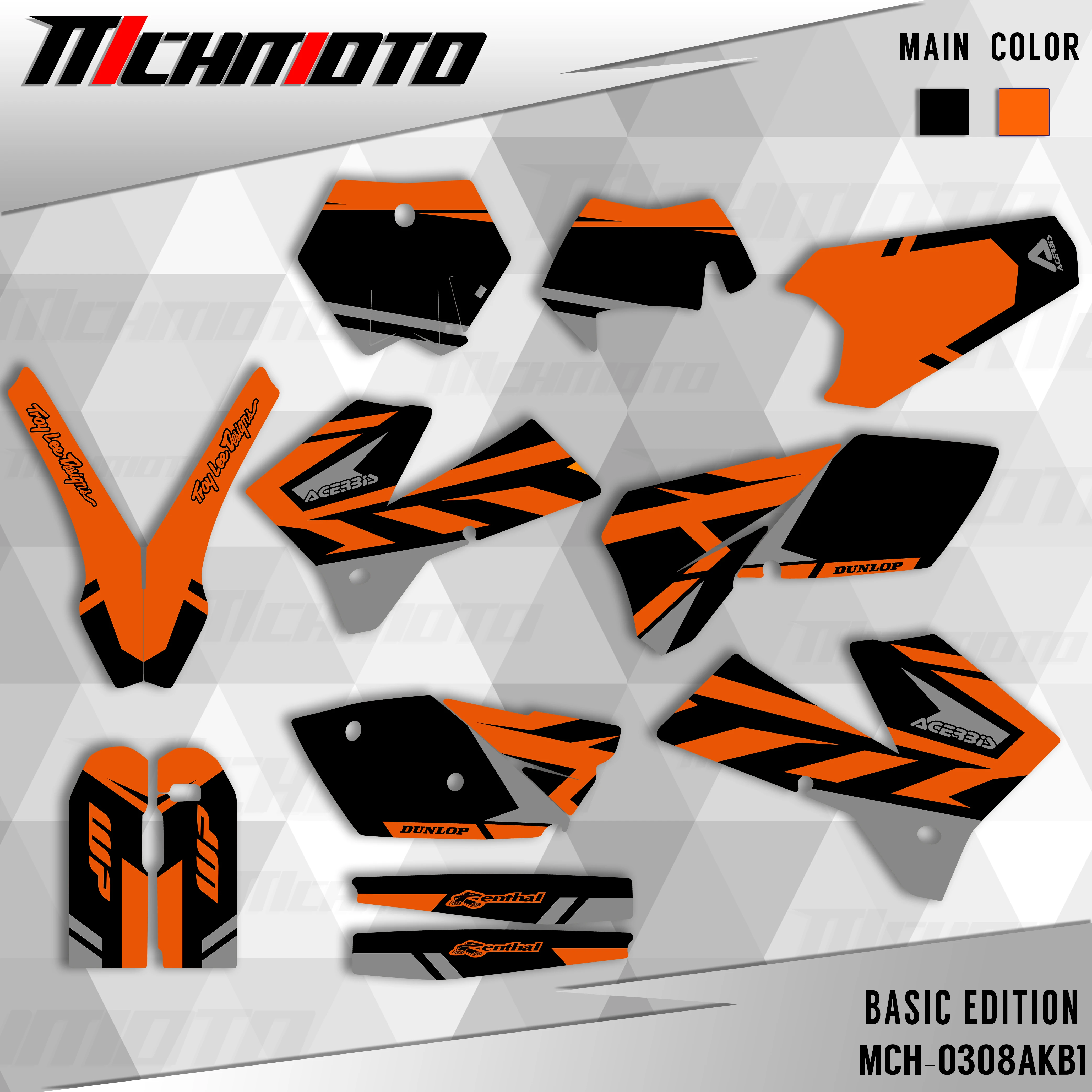 

MCHMFG для KTM EXC SXF 05-06SXF 06-07XCF 05-07EXC 06-07XCW, набор графических наклеек, фон для мотоцикла 003