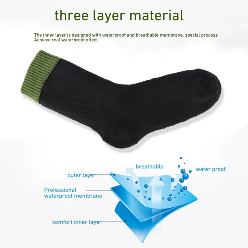 Anti-odor properties Thickened Warm Ski Socks Waterproof Trekking Ski Cycling Camping Fishing Hiking Sports Winter Socks