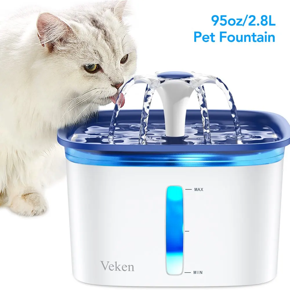 

95oz/2.8L Pet Fountain, Dog Water Fountain Dispenser with Smart ,Blue