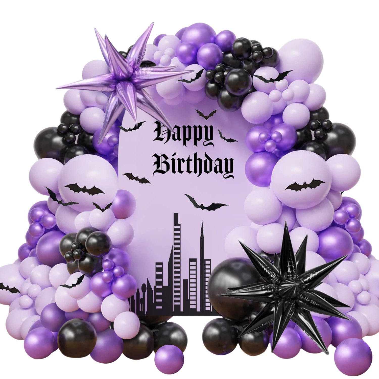 109 шт. фиолетовый и черный комплект арки воздушных шаров готический воздушный шар