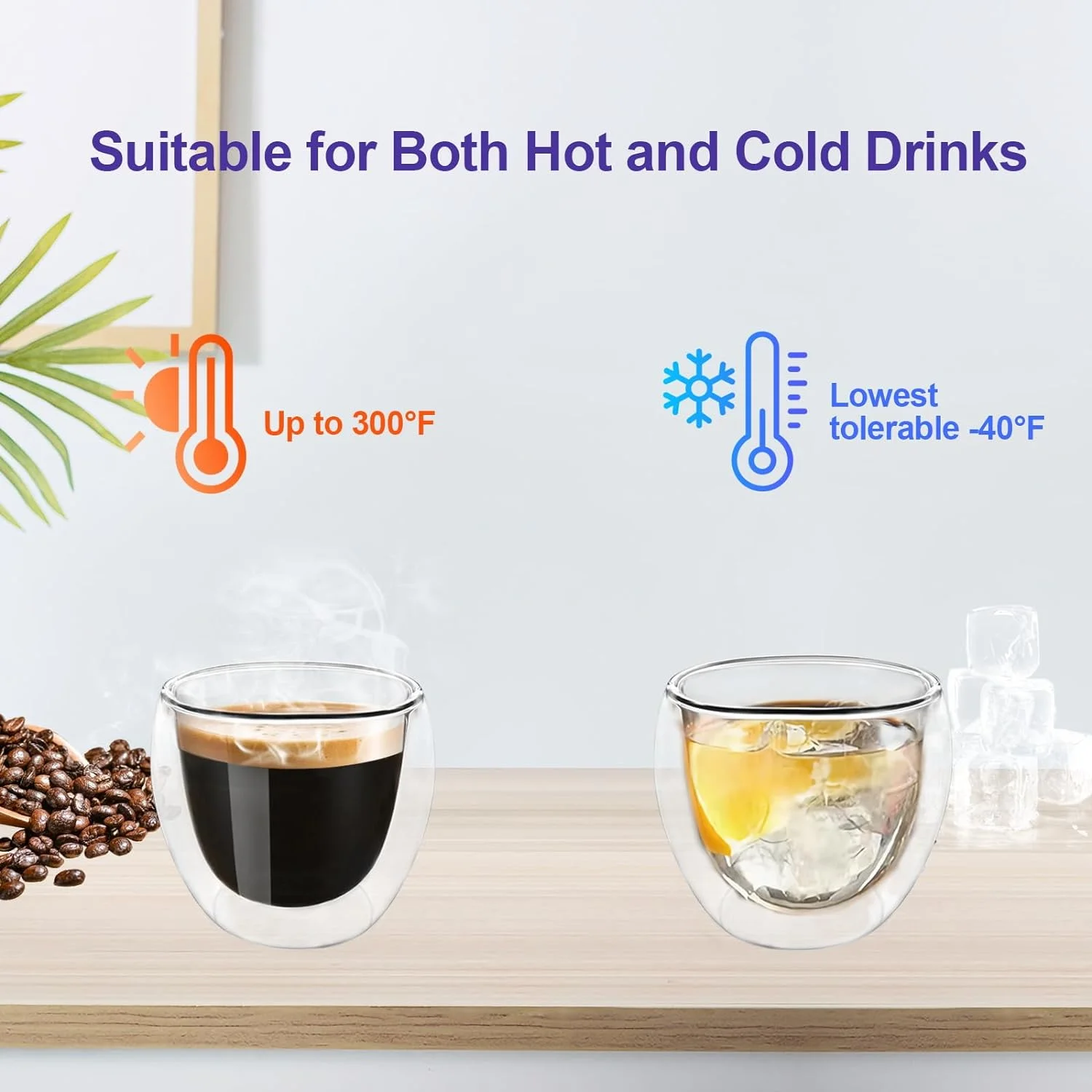 Чашки для эспрессо с двойными стенками (набор из 2 шт.) стеклянные кружки кофе Expresso