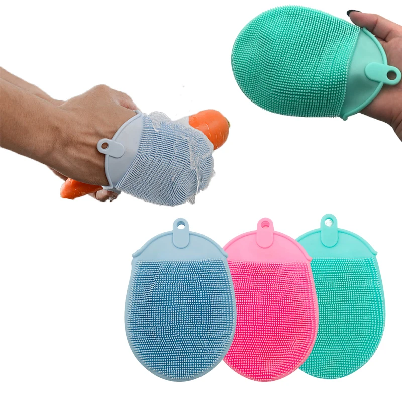 

Silicone Dishwash Brush Dish Bowl Cleaning Brush Multifunction Scouring Pad Pot Pan Wash Brushes Kitchen Cleaner Washing Tool