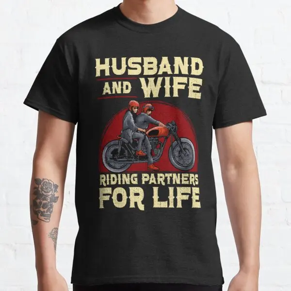 

Husband And Wife Riding Partners For Life Motorcycle Biker t shirt for AC Gas Bakker KTM BMW Husaberg BSA