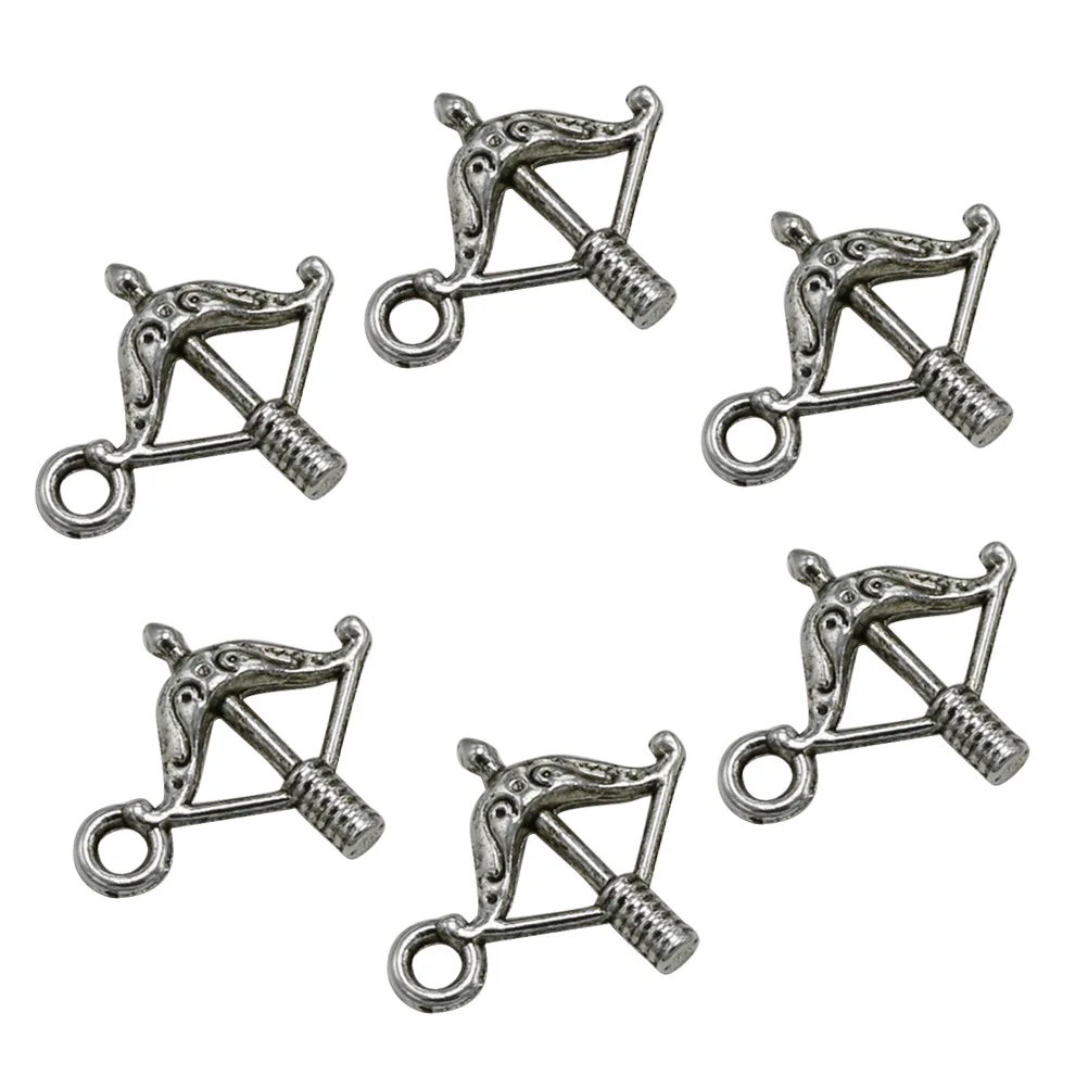 

100pcs Bow and Alloy Pendants Charms DIY Jewelry Making Accessory for Necklace Bracelet ( Silver)