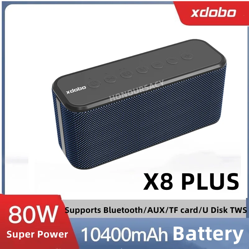

Портативный беспроводной Bluetooth-Динамик XDOBO X8 Plus 80 Вт, Саундбар BT5.0, внешний аккумулятор TWS, аккумулятор сабвуфера, аудиоплеер 10400 мАч